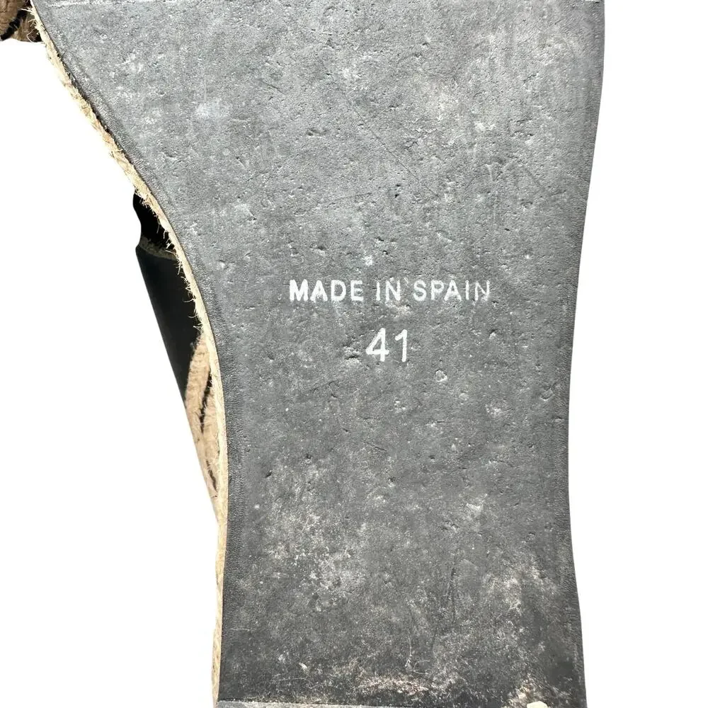 Casteller Espana | Women | Leather Cross Strap Espadrille Heeled Slides | 10.5